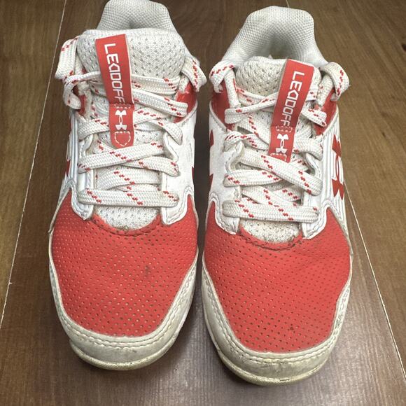 Under Armour Boys Leadoff Low RM Jr. Baseball Cleats Scarlet/White 10K - Picture 2 of 8